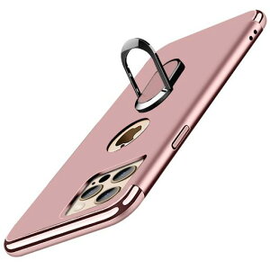 iPhone13Pro用ケースリング付きクリア耐衝撃スマホカバー全面保護衝撃防止レンズ保護磁気カーマウントホルダースタンドスタンド機能3パーツ式車載ホルダー対応米軍MIL規格薄型アイフォン…