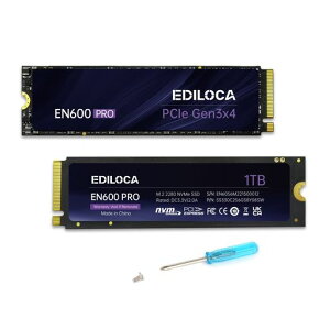 Ediloca EN600 PRO SSD 1TB PCle 3.0x4 NVMe M.2 2280 �ő�Ǎ�: 3200MB/s �ő发��:2000MB/s ����SSD SLC �L���b�V�� 3D NAND TLC �O���t�F����p�X�e�b�J�[