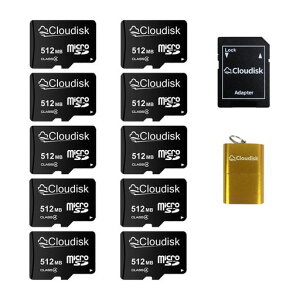 CloudiskMicroSDJ[h512MB(10Zbg)512GBł͂܂񏬗eʃJ[hNX4SDA_v^J[h[_(512MB)