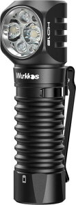 WurkkosHD12LED�w�b�h���C�g���^�y��USBC�[�d��850���[����/����&�Ԍ�/5�_�����[�h/IP68�h�o�h��/�A���~����/90°�p�x�������ɂ��郉�C�g���邢��d�Ή��h�Зp
