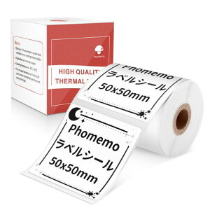 Phomemo M110�Ή� ���� ���x���V�[�� ���M���[���� �l�D 50mm*50mm �l�p�� 150������/�� Petural M120 M220 �ɂ��Ή� �o�[�R�[�h��� �V�[�� ����p�� �ڒ��܂��� �ʏ�Ĕ���