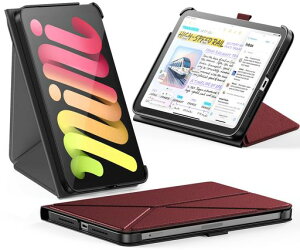 INFILAND�P�[�XiPadMini7(A17Pro)2024/iPadMini62021�Ή��X�����܂肽���ݎ��u�b�N�J�o�[�y���z���_�[�t�����p�x�}�O�l�b�g�X�^���h�I�[�g�X���[�v/�E�F�C�N�@�\�t���ی�P�[�X