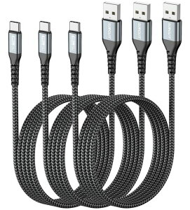 SUNGUYUSBC�P�[�u��1.5M�y3�{�Z�b�g�zQC3.0�ő�18W�}���[�d�^�C�vc�P�[�u��USB2.0�f�[�^�]��typec�P�[�u���i�C�����҂ݍ��ϋv��iPhone16�V���[�Y/GalaxyS24ultra/iPad