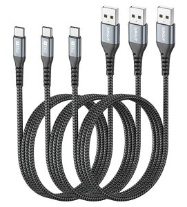 SUNGUY USB Type C �P�[�u�� 1M �y3�{�g�z QC3.0/2.0�ő�18W�}���[�d �^�C�vc�P�[�u�� type c �P�[�u�� USB2.0�f�[�^�]�� �i�C�����҂� ���ϋv�� iPhone16 �V���[�Y/Galaxy S24