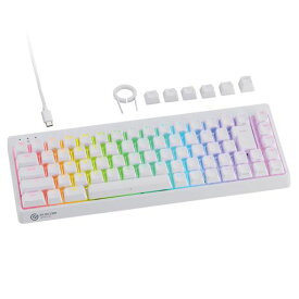 エレコムラピッドトリガーゲーミングキーボードVcustomVK600A有線着脱式磁気式アナログ検知スイッチ搭載テンキーレス65%サイズホワイトTK-VK600AWH