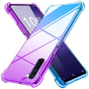 OPPOReno3Aケースクリア薄型グラデーション色ケース軽量tpu耐衝撃スマホケース透明米軍MIL規格取得おしゃれ黄変防止防塵一体型人気オッポリノ3a携帯カバーパープルブルーMD-SXJB-16-02