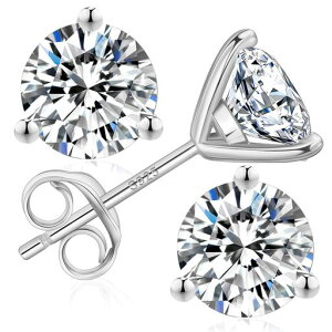 ピアスモアサナイトダイヤメンズモアッサナイトダイヤモンドスタッドピアス一粒ピアス3本爪/4本爪/6本爪留めスターリングシルバー金属アレルギー対応片耳0.3ct/0.5ct/0.8ct/1.0ct/1.5ct