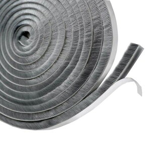 隙間テープ10mx9mmx9mmグレーモヘアすき間シールすきまモヘアテープ網戸用き間テープ玄関ドア戸当たり窓サッシ用隙間対策(グレー)