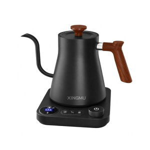 XINGMU �d�C�P�g�� �R�[�q�[�|�b�g|1°C�P�ʉ��x���� 40~100°C�ۉ� 900ml �h���b�v�P�g�� �׌��O�[�X�l�b�N 90°���� LED���x�\�� 1200W �󕰂��h�~ (��)