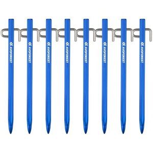 AVOFOREST鍛造ペグアルミ製ペグ超高強度7A04アルミ合金20cm/30cm4本/8本セットステンレス製フック超軽量錆びにくいテント用タープ用アウトドア/キャンプ用品岩場砂浜砂利硬い土芝生(ブルー