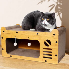 Giznzg猫爪とぎ段ボールキャットハウス猫用つめとぎダンボールハウス猫爪研ぎ猫ベッド通気丈夫ストレス解消家具傷防止ストレス解消耐荷重20kg組立簡単猫おもちゃ56x27x29cm