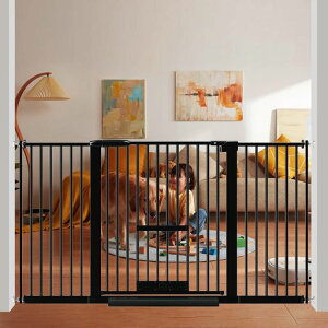 Seogvaペットゲート3.5cm柵間隔ペットドア付き高さ78cmペットゲート犬猫ゲートブラックホワイト猫用ゲート過密フレーム付き猫ゲート犬すり抜け防止フェンスつっぱり扉付き赤ちゃんベビー…