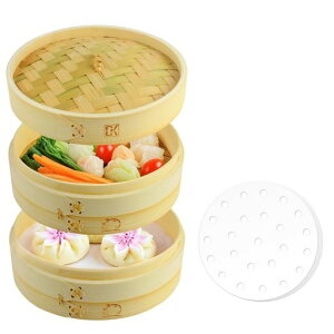 CORKASせいろ26cmせいろ蒸し器竹セイロ天然素材無塗装手作り蒸籠2段和食点心野菜健康蒸し料理に業務用せいろ蒸しシート50枚付母の日父の日敬老の日プレゼント