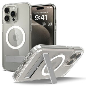 Spigen�y�n��18�N�̋Z�p�́ziPhone15ProMax�P�[�X�N���AMagSafe�Ή��X�^���h�t���E���g���E�n�C�u���b�hS�E�}�O�t�B�b�gACS06583(�N���X�^���E�N���A)