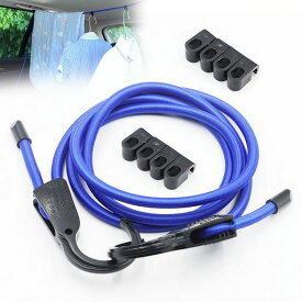 ADOFUN洗濯ロープ旅行用物干しワイヤー物干しロープ物干し竿もの車用もの車中泊用品アウトドア用品荷物固定ロープ携帯便利梅雨もの落下防止弾力ゴム紐1.5M洗濯ロー(フック8個付き)