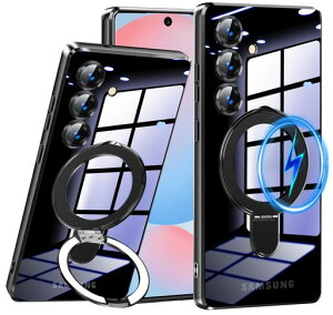 GalaxyS24FE�p�P�[�X�N���A�����O�t��TPU�ϏՌ�Magnetic�Ή��X�g���b�v�z�[���t�������Y�t�B�����J���������Y�ی�B���X�^���h���b�L�o���p�[�X�^���h�@�\�����}�O�l�b�g���ڃ}�O�Z�[�t�΁c