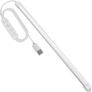 ASSEUILEDバーライトUSBキッチン蛍光灯棚下高輝度直管形電球色昼白色昼光色三段階調色無段階調光チューブライトUSB5V給電3Mテープ/磁石付属電気工事不要取付簡単目に優しい省エネ防災節電…