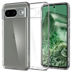 Spigen Google Pixel8 �P�[�X �N���A TPU �o���p�[�P�[�X 2�d�\�� �ČRMIL�K�i�擾 �ϏՌ� ���菝�h�~ ���΂ݖ��� ���C�����X�[�d�Ή� �E���g���E�n�C�u���b�h ACS06278 (�N���X�^���E�N���A)