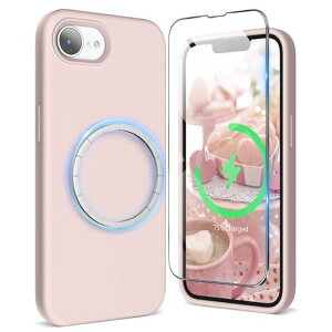 SURPHYiPhone16e用ケースシリコンMagSafeアクセサリー対応フィルム付き6.1インチ対応(2025)携帯ケースiphone16eマグネット搭載iPhone16e用ソフトカバーワイヤレス充電対応(ピンク)