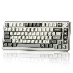 YUNZII B75 PRO 75% �K�X�P�b�g�Q�[�~���O�L�[�{�[�h �������J�j�J���L�[�{�[�h BT/2.4G/�L�� ���C�����X �z�b�g�X���b�v ���� RGB �m�u�t���J�X�^���L�[�{�[�h Mac/Win�p �Z�K�F�؎擾 (�O���[, �~�c
