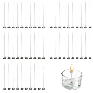 キャンドル芯ろうそく芯キャンドルジェルキャンドル向け20cmキャンドル芯DIYキャンドル用芯コーティング芯綿100%のキャンドル材料テープ座金付きキャンドルホルダー芯固定ホルダーDIY手…