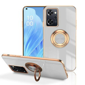 LuFiYaOPPOReno9A/OPPOReno7A用ケースリング付きカバーTPU素材スタンド機スマホケース軽量耐衝撃薄い擦り傷防止落下防止車載ホルダー360°回転ケースOPPOReno9A/OPPO