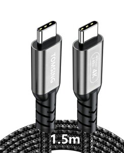 TOMSINGUSBTypeCP[u^Cvc[dP[uPDΉ240W/5AUSB4.040Gbpsf[^}[dforMacBook/iPad/Air/iphone15/iphone16/̑Android