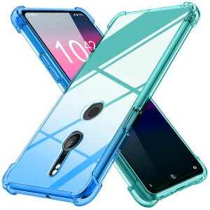 XperiaXZ2ケースSO-03KSOV37ケースクリア薄型グラデーション色ケース軽量tpu耐衝撃スマホケース透明米軍MIL規格取得おしゃれ黄変防止防塵一体型人気エクスペリアXZ2携帯カバーブルー/緑