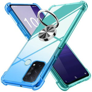 OPPOReno5Aケースリング付きクリア薄型グラデーション色ケース軽量tpu耐衝撃スマホケース透明米軍MIL規格取得おしゃれ黄変防止防塵一体型人気車載ホルダーオッポリノ5a携帯カバーブルー/緑