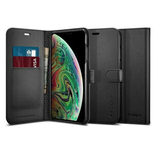 �ySpigen�ziPhoneXSMax�P�[�X�蒠�^�J�[�h���[6.5�C���`�Ή����C�����X�[�d�X�^���h�@�\��ʕی샌���Y�ی�Ռ��z�����U�[�E�H���b�gS065CS24841(�u���b�N)