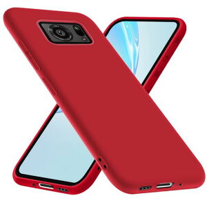 AQUOSR6ケースtpuSH-51BSH-M22ケースシリコン保護ケース磨り表面スマホケーススリム薄型ストラップホール一体型指紋防止軽量人気アクオスR6携帯カバー赤W-PYGJ-48-02