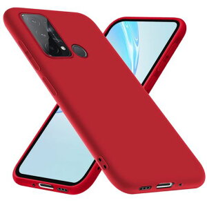 OPPOReno5Aケースtpuシリコン保護ケース磨り表面スマホケーススリム薄型ストラップホール一体型指紋防止軽量人気オッポリノ5a携帯カバー赤W-PYGJ-04-09