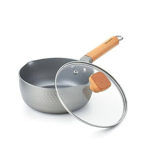 SENSARTE雪平鍋焦げ付かない蓋付き20cm片手鍋行平鍋IH対応ガス対応ソースパンミルクパンマルチポットシルバー