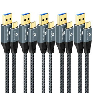 Thzzhnno USB A - USB C�P�[�u�� 3M, 5�{�p�b�N USB 3.1 USB 3.2 Gen2 10Gbps �f�[�^�]���R�[�h Samsung Galaxy/iPhone/MacBook Pro/iPad Pro�p