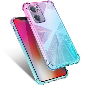 OPPOReno7Aケースクリア耐衝撃薄型グラデーション透明TPUバンパー薄型軽量取り出し易い全面保護カバー光学メッキ加工おしゃれ擦り傷防止指紋防止ストラップホール付きスリムピンク/グリ…