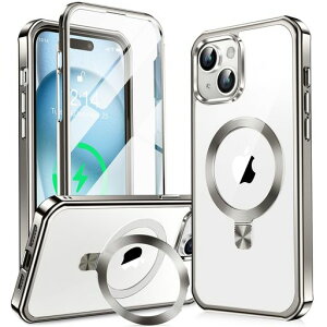 y360°SʕیEX^hEMagsafeΉzKELLCASEiPhone15pP[XʉBX^hECDOcCX[dphone15Jo[ϖh~PCwʃbLop[ČRMILKiϏՌ