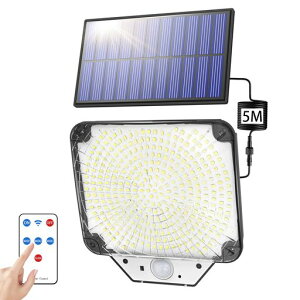 センサーライト屋外ソーラーライト人感センサー分離型344LEDリモコン付き5M延長コード自動点灯4つ知能モード電気代不要ガーデンライト設置簡単玄関/廊下/庭先/壁掛け/駐車場/停電防災対策