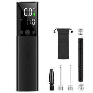 Glvanerポータブル充電式電動エアポンプモバイルポンプスマートエアーポンプボールポンプエアコンプレッサー空気入れLED懐中ライトLCDデジタル表示USB給電式携帯ポンプ2000mAhウトドア(ブラ…