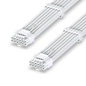 EZDIY-FAB PCIe 5.1 12V-2x6 �d����p�X���[�u�P�[�u�� 16AWG 600W 12+4�s�� �I�X-�I�X PC�d�����j�b�g�p�����P�[�u�� RTX 5080/5070 Ti/4090/4080/4070 Ti�Ή� 60cm -