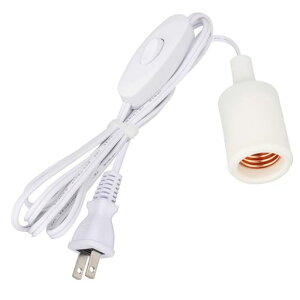 Zevnicoコード付きソケット電球ソケットコード長3mコンセントE26口金ホワイトペンダントライトスイッチ付き専用LEDライトソケットプラグ付きケーブルコード長3m吊り下げ照明器具(1個入ホ…