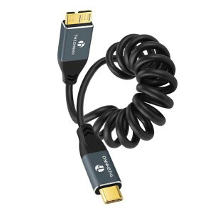 Thzzhnno �R�C����USB-C to Micro-B�P�[�u�� 1m 5Gbps �����[�d�Ή� �X�p�C���������R�[�h �L�k��(�f�[�^�]��/�[�d���p:iPhone 15/16�ESeagate�EWD My Passport�EMacBook Pro/Air