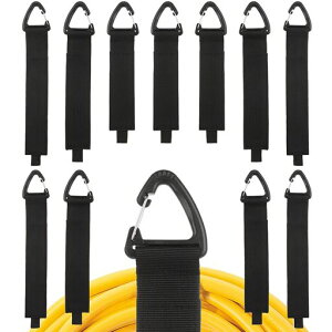 やぬき結束バンドマジックテープ【12本セット】延長コードオーガナイザー(S:3.8x26.2cm、M:3.8x33.4cm、L:3.8x40.5cm)3種類の長さ壁掛け収納ケーブルまとめる三角形のバックル付き黒