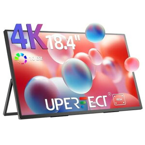 UPERFECT QLED ���o�C�����j�^�[ 18.4�C���` 4K �����^ �X�^���h�t�� ���� �|�[�^�u�����j�^�[ 3840*2160 UHD 300nit�P�x ����� IPS �t���p�l�� �u���[�J�b�g ���o�C���f�B�X�v���C VESA�Ή� ���^