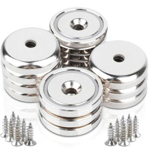 14個セット強力マグネット直径36mmネオジム磁石超強力穴・ネジ付き防水防錆倉庫用、オフィス用、屋外用、キッチン用、工業用壁掛け多用途丸形ネオジウム磁石