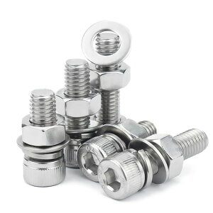 ステンレス鋼六角穴付ボルトM10全ネジねじボルトナットフラットロックワッシャーキット完全ねじ込み(M10x12mm5セット)