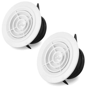 Umillion通気口換気口吸気口PC丸型レジスター開閉幅自由調整防虫網付給気口屋内換気口換気ダクトカバーダクト用換気口エアコンホース用自然給排気100mm2個セット