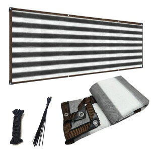 JIANLEIベランダ目隠しグレーと白遮光ネット0.8M*6Mプライバシー保護日よけシェード厚みを増した高密度ポリエチレン通気性がありベランダ庭目隠しシート