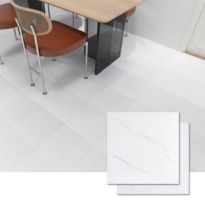 フロアタイル置くだけ大理石床シート18枚/約1畳クッションフロアマットトイレ防水フロリングマット玄関床diy張り替えリメイクシート床材(白Xグレー型番号803)