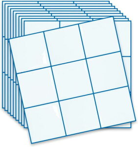 MORCARTタイルシール防水耐熱キッチン洗面所トイレDIY家具やアイテムの装飾タイルシート壁紙シール3Dリメイクシート(25x25cm40枚チェック・ブルー)