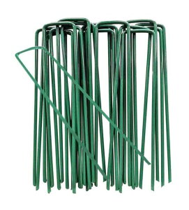 「最新」人工芝おさえピン防草シート固定ピン人工芝マットロール用U字ピンUピン杭頑丈錆防止緑農業/園芸/工事用不織布シート固定の釘長さ15cm*幅4cm*太さ0.32cm(50本)